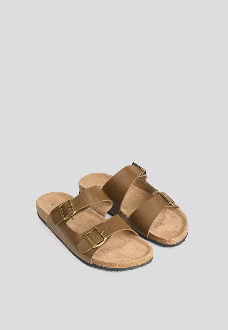 Men's Cork Double Strap Slides