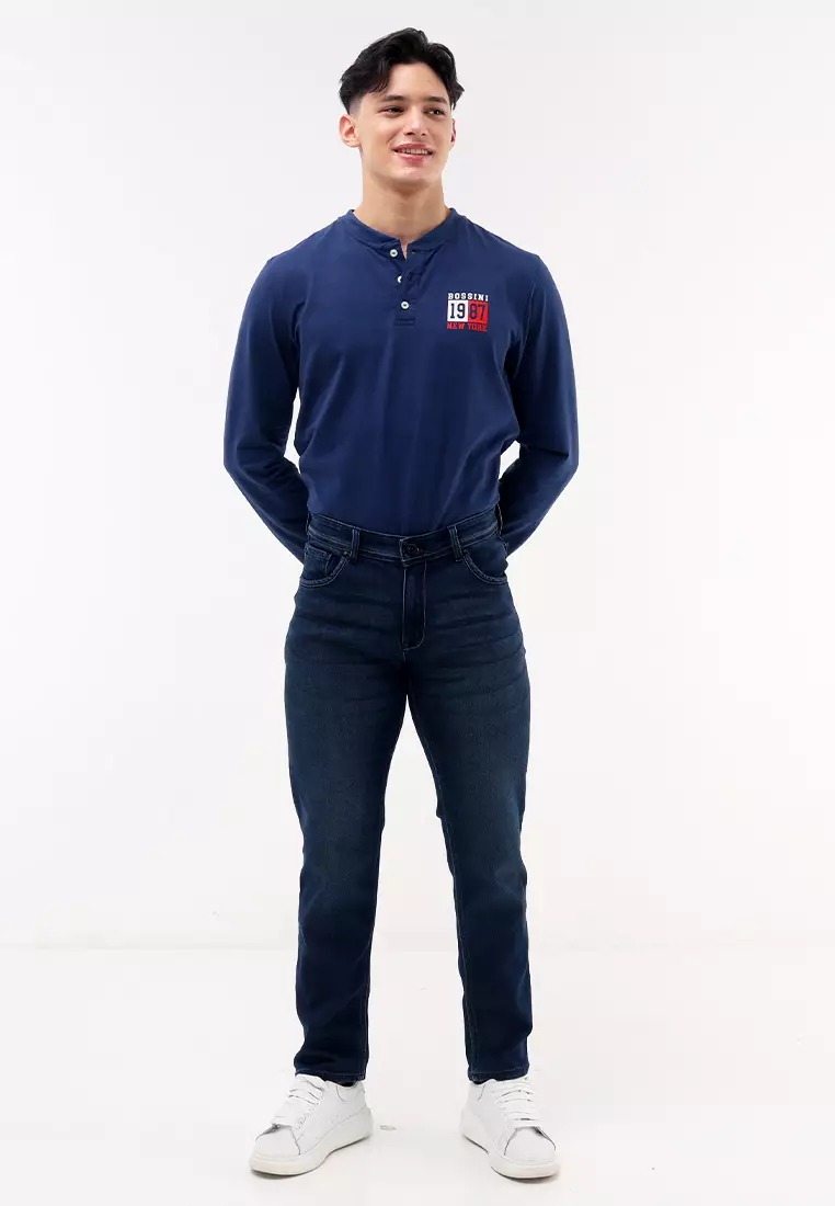 Denim Long Slim Tapered Jeans