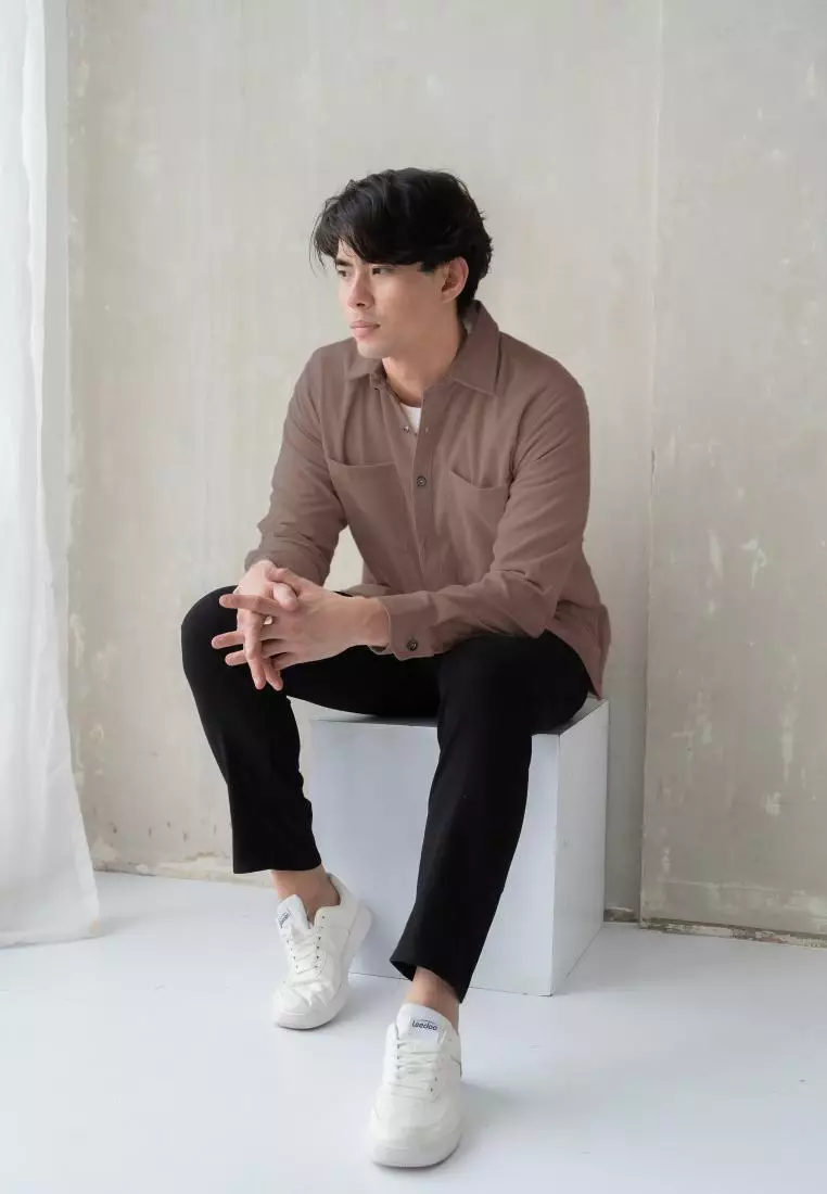Kale Jade Brown / Kemeja Atasan Pria Corduroy