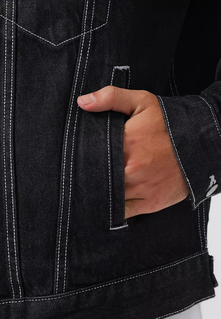 Jacket Denim Trucker Relaxed Fit Black Rinsed