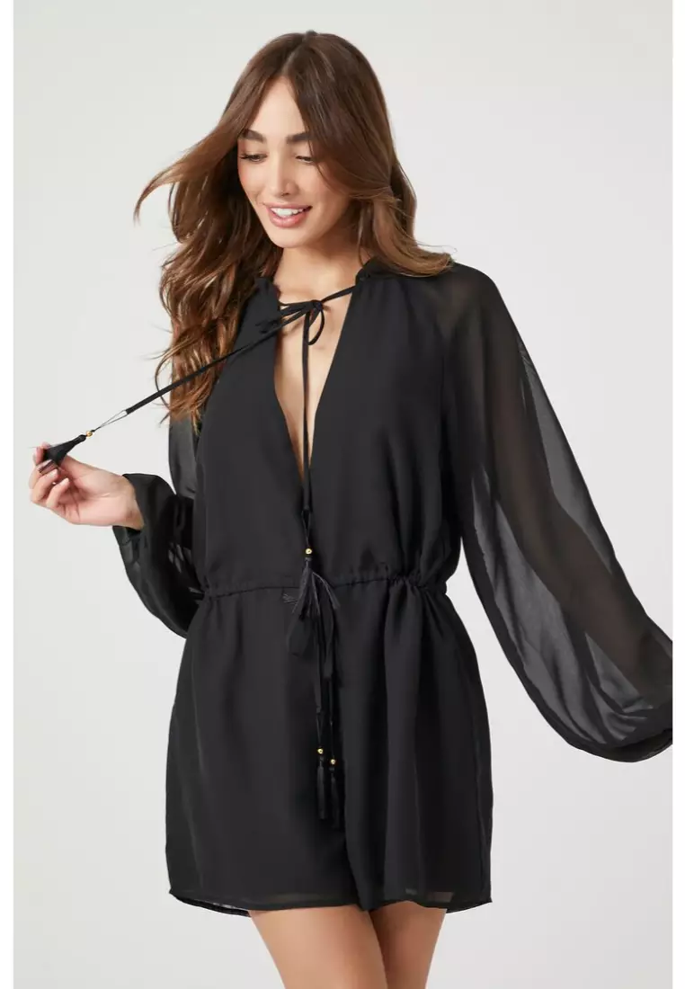 Forever 21 long sleeve romper top