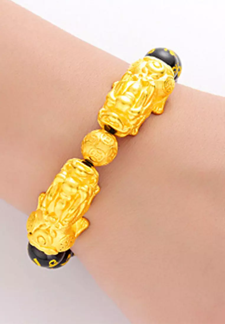 Gold bracelet sale mens 24k