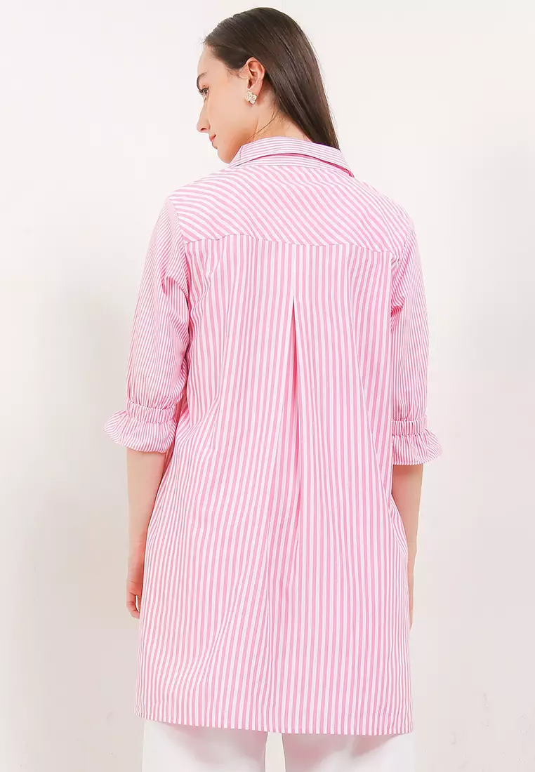 High and low Stripe motif Tunic