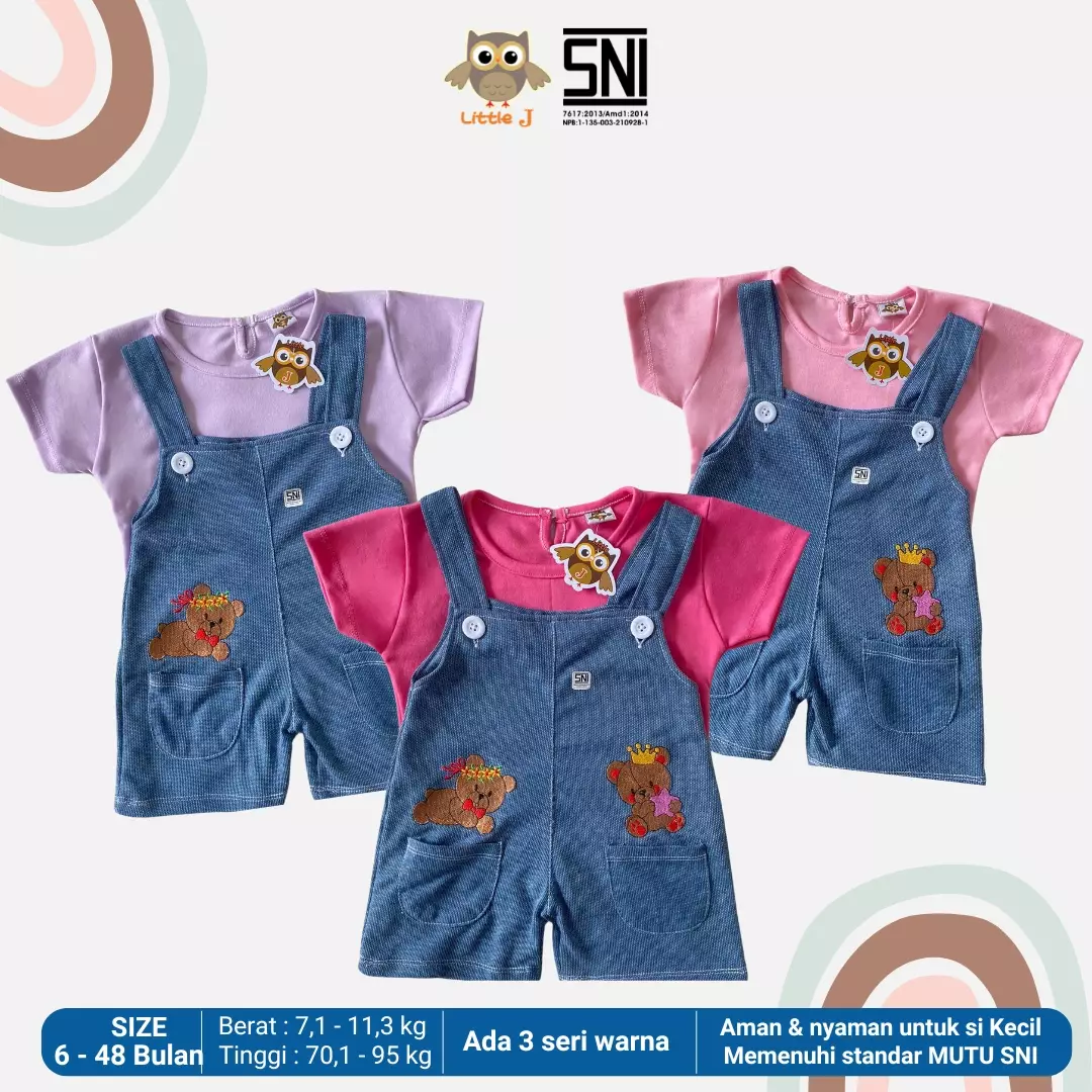 [NEW] Little J Overall Celana Cewek || Jumpsuits Junior Dress Lengan Panjang Anak Perempuan