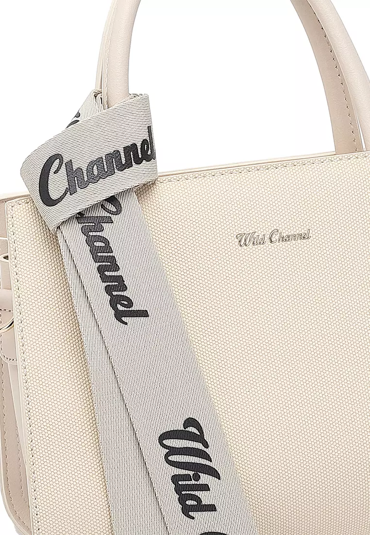Women's Top Handle Bag / Sling Bag / Crossbody Bag / Shoulder Bag (Tas Tangan / Tas Selempang / Tas Bahu) - Krem