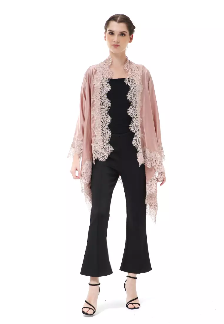 Reine Atasan Wanita Outer Kebaya Traditional Design Material Silk ORIGINAL - Mocca