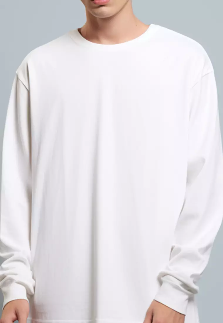 MTV07 kaos lengan panjang premium arm "thdysign stamp" putih