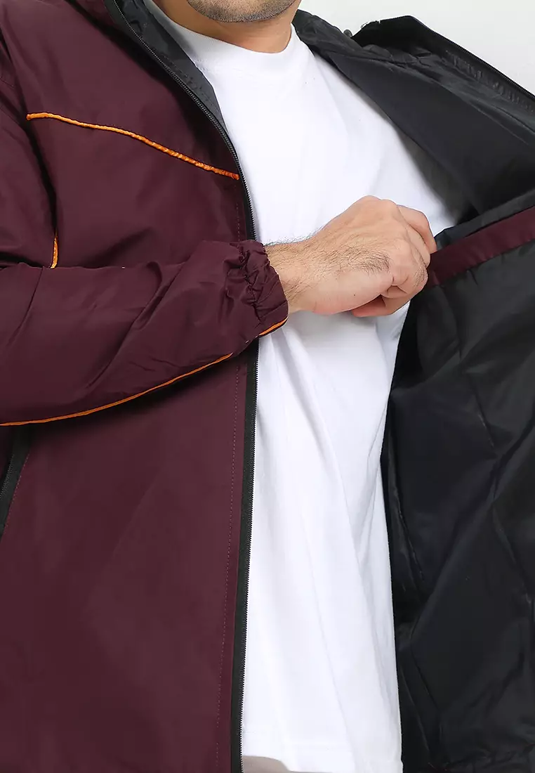 SYZLO Jaket Outdoor Packable Bisa Dilipat Jadi Tas - Maroon