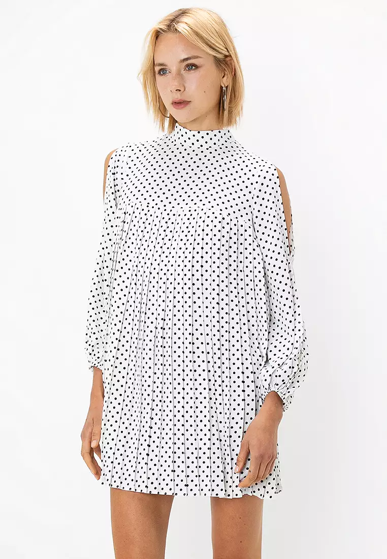 Asos pleated trapeze mini dress online