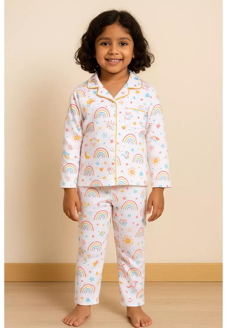 Baby and Kids Pajama Nightsuit Set- Sunshine and Rainbows