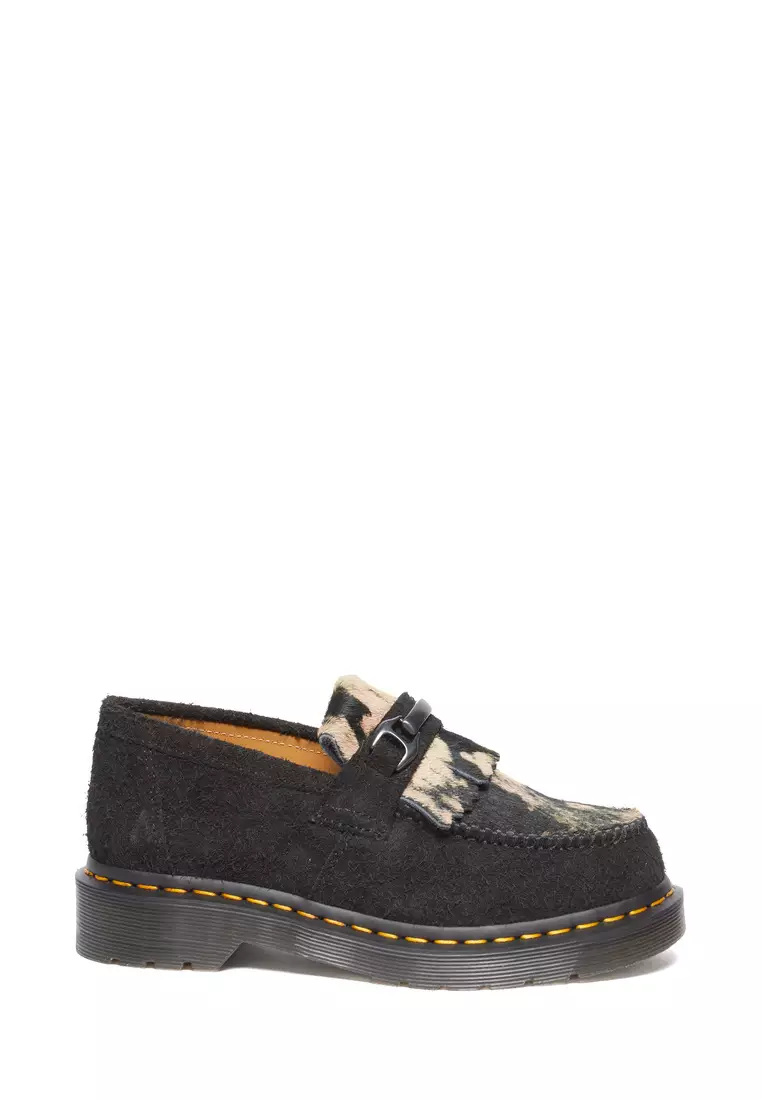 Discount on Dr. Martens  shoes - SKU: Adrian Snaffle Suede & Hair-On Black Loafers Women
