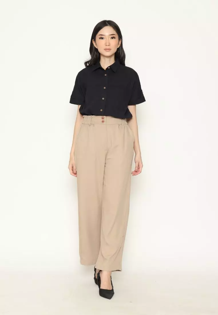 Urban Exchange Sandra Brown Culotte Pants - Bawahan Celana Kulot Coklat