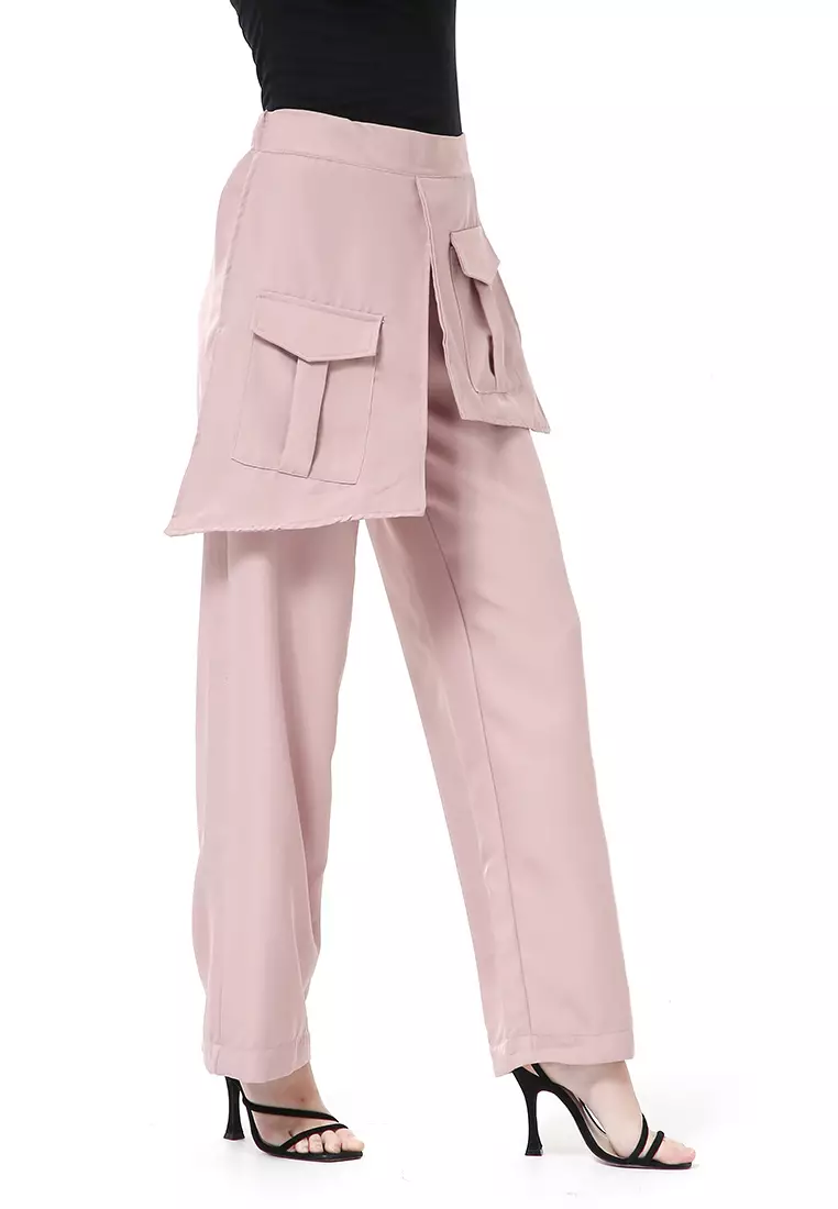 Stella Long Pants Celana Panjang Kasual Wanita Model Pocket Material Cotton ORIGINAL - Khaki