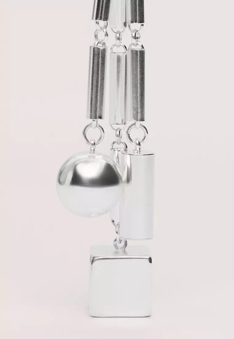 Pendant Necklace with Metallic Pieces