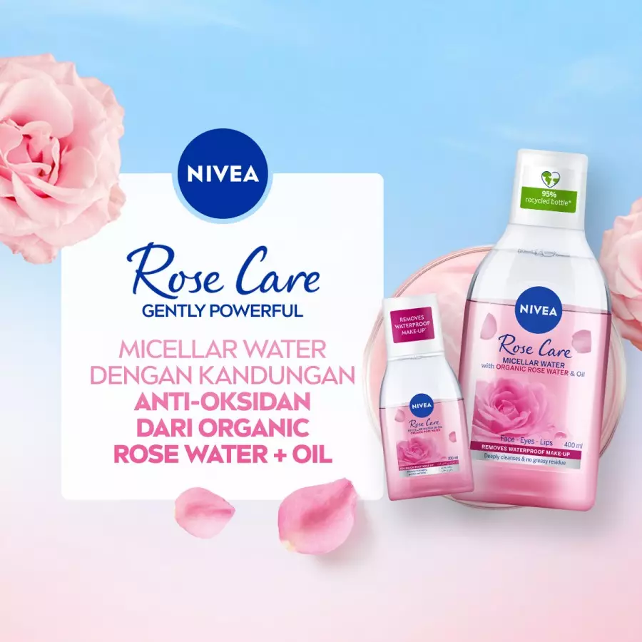 NIVEA Micellar Water & Oil Rose Care 100ml - Twin Pack