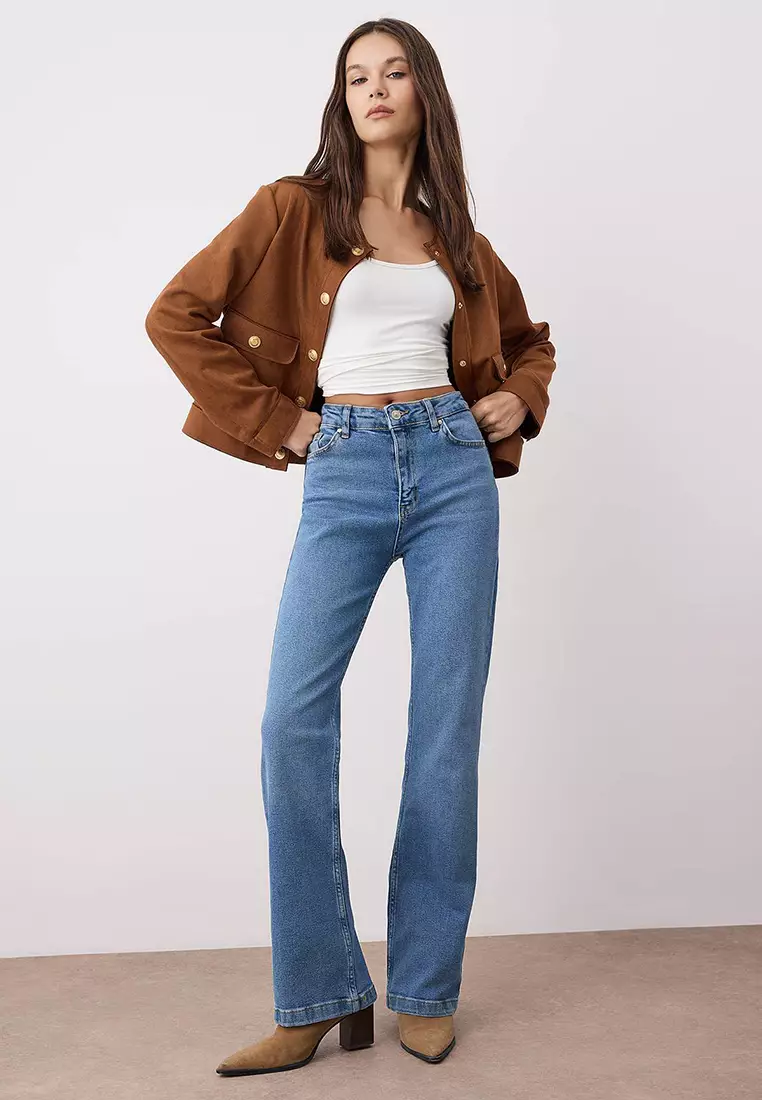 Light Blue High Waist Flared Jeans