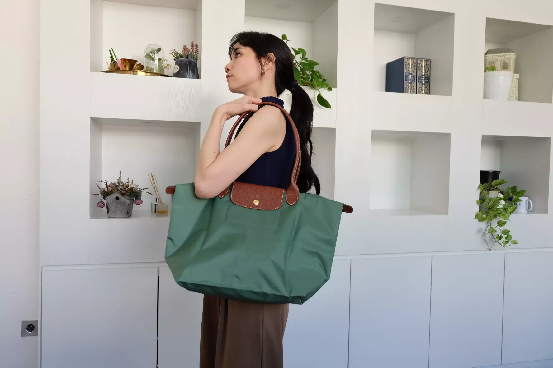 Le Pliage Original Large Long handle Eucalyptus