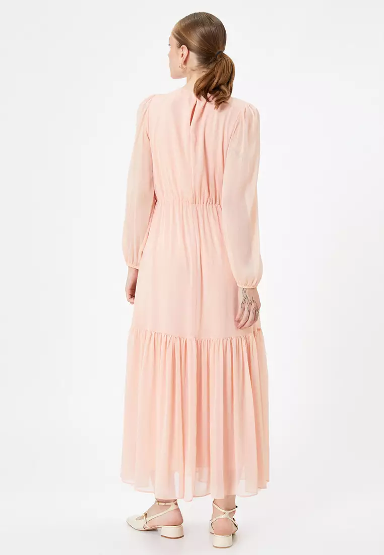 Chiffon Ruffle Long Dress