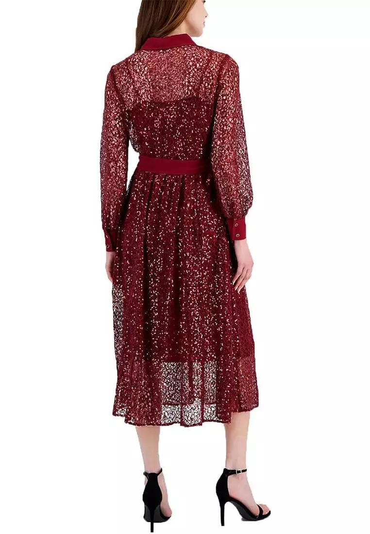 Mixed Media A-line Shirt Dress