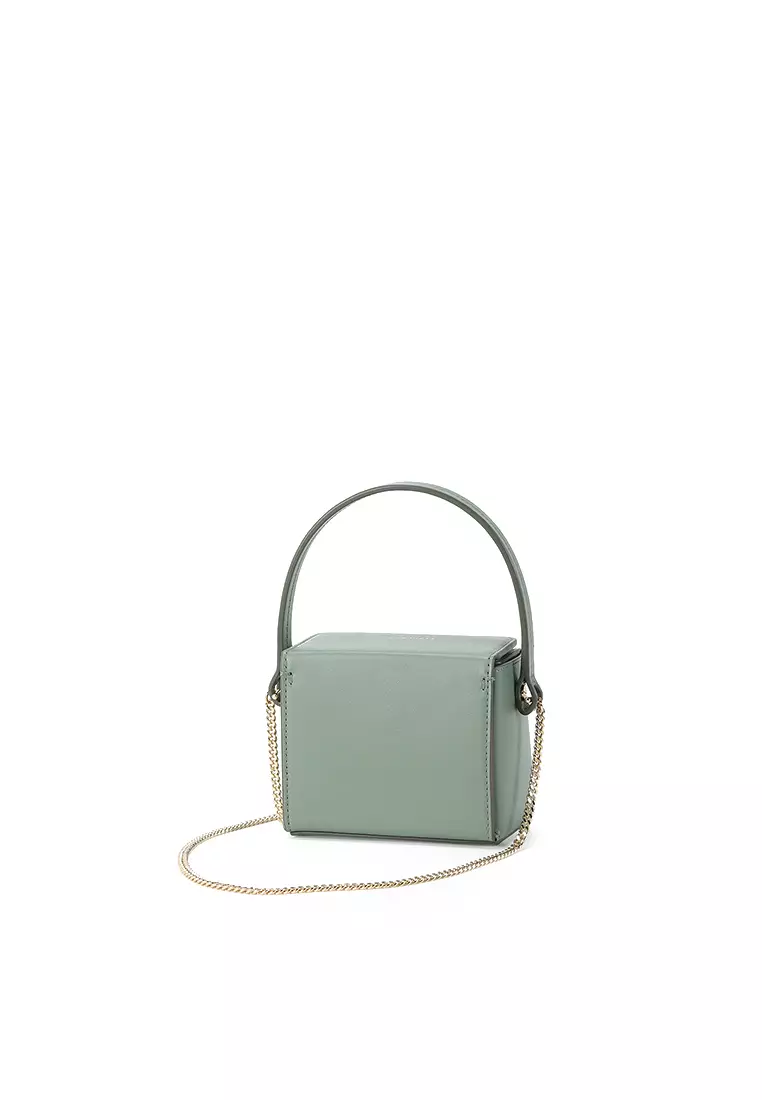 DEVON Mini Chain Box Bag - Eucalyptus