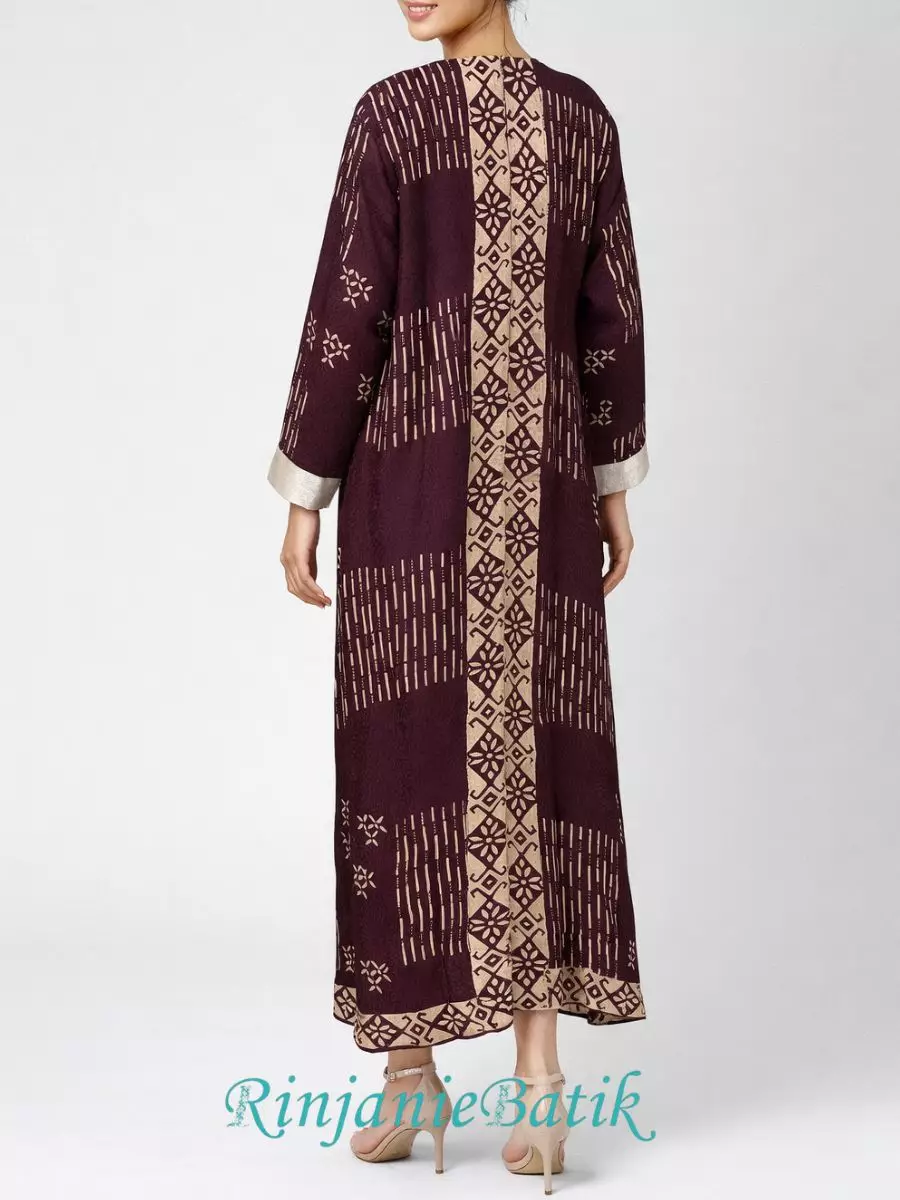 Rinjanie Batik - PDEU RW - Gamis Ramadhani Terracota - Batik Cap - Dress Raya