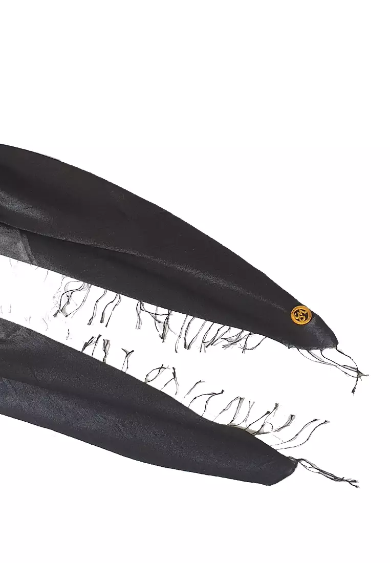 Glamour Raw Silk Pashmina Black