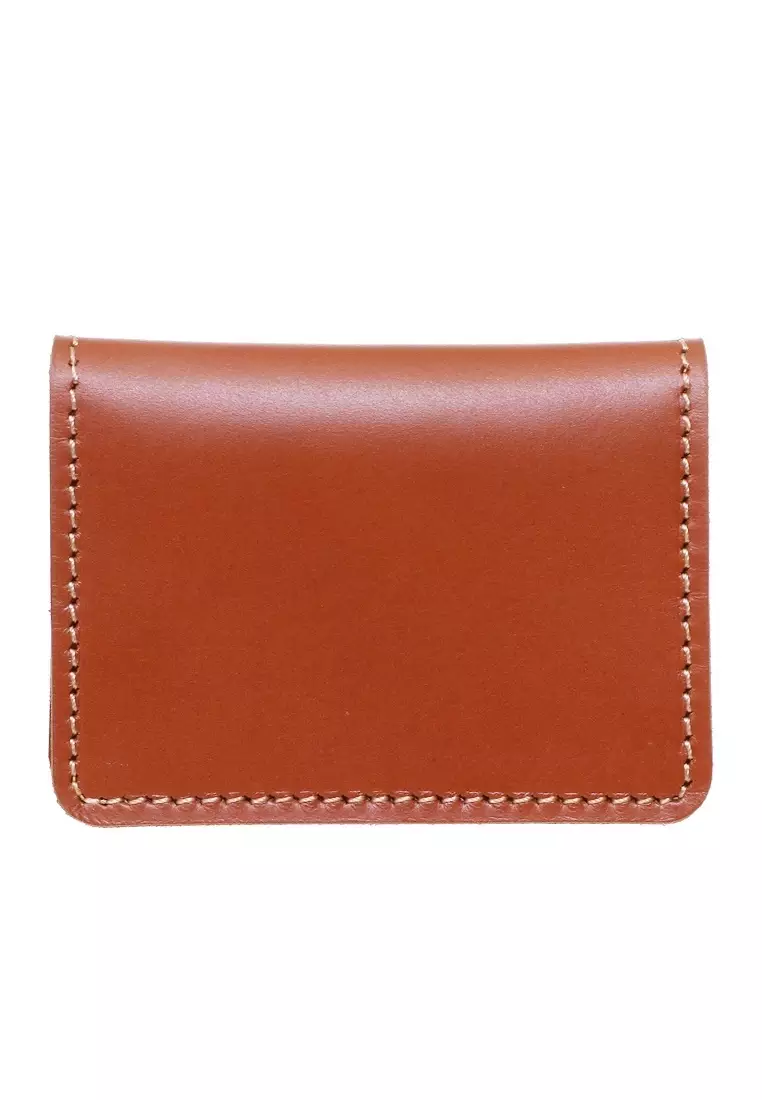 Zackly Card Holder Wallet Kartu Slim Many Slot Handmade Material Genuine Leather 03 ORIGINAL - Brown Tan