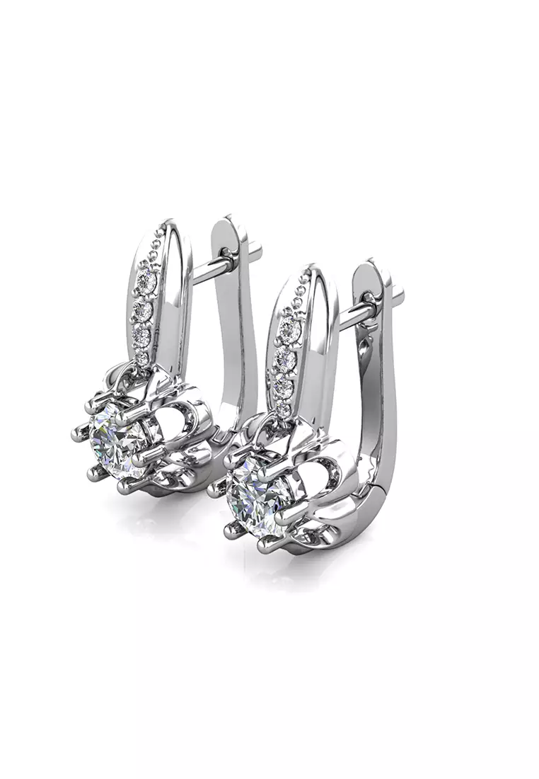 Berlian Moissanite Noemie Earring [GRA CERTIFICATE MOISSANITE DIAMOND] - Anting 0.5 CT Moissanite Diamond with 925 Silver Celesta Moissanite