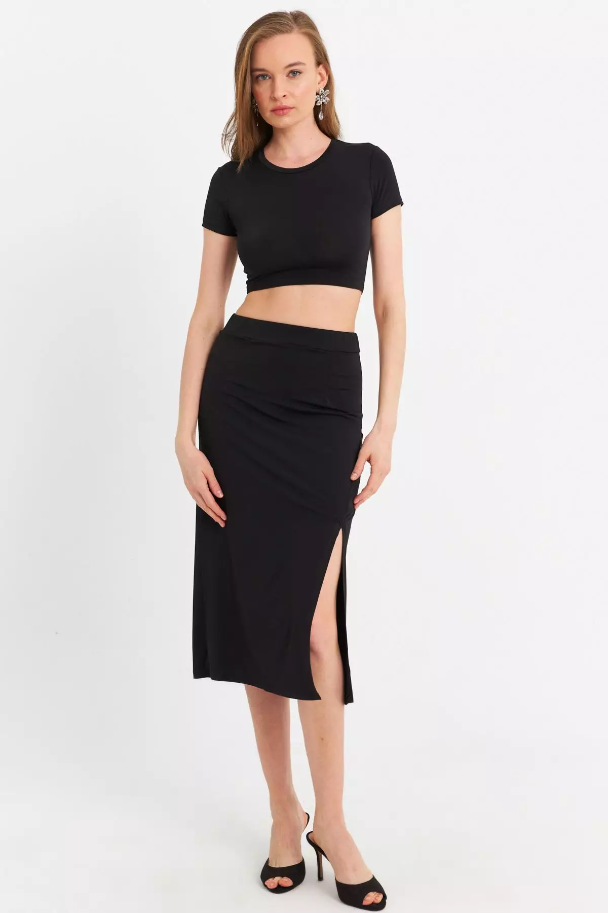 Crop Top and Skirt Set