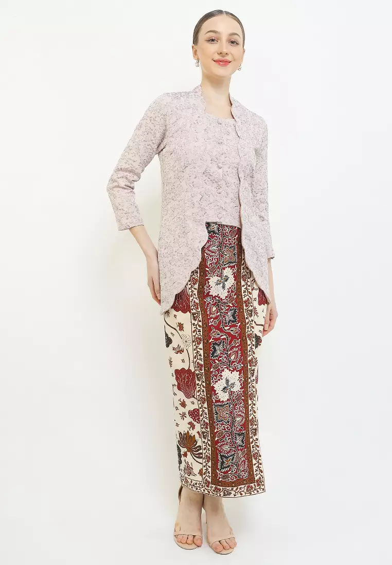Rok Warp Skirt Span Bawahan Batik Wanita Kahiyang Katun Cream