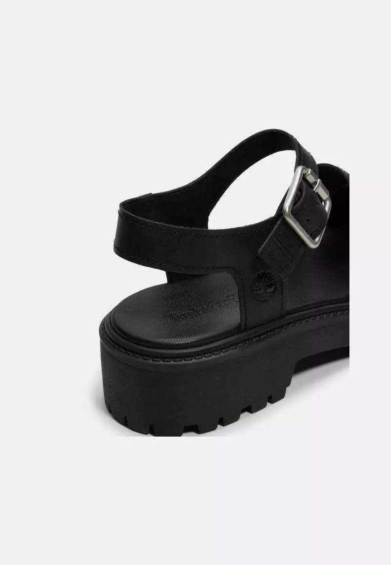 Women’s Stone Street Platform Backstrap Sandal (Black full grain)