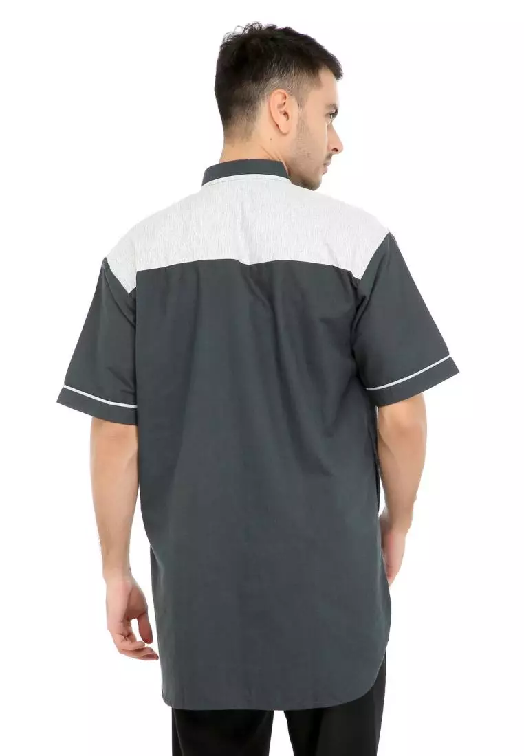 Baju Koko Gamis Muslim Pria Fawwaz - Hitam