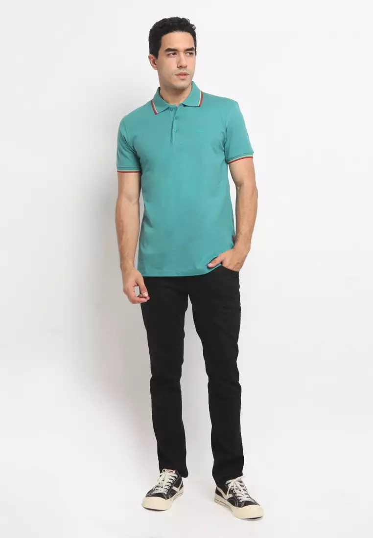 POLICE Polo Shirt Krah Stripes Pria 207200281