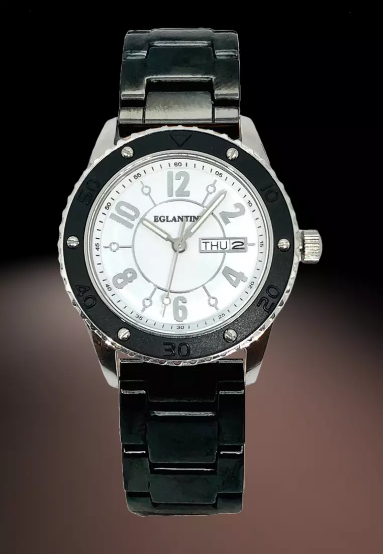 Vanessa Ceramic Ladies Stainless Steel Quartz Watch, Black Ceramic Bracelet