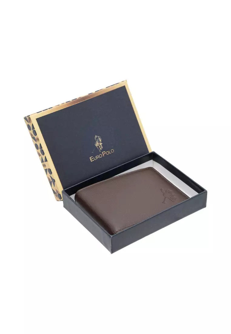 Top Grain Leather RFID Protection Money Clip Bifold Wallet with Bill Slot EWB 20958