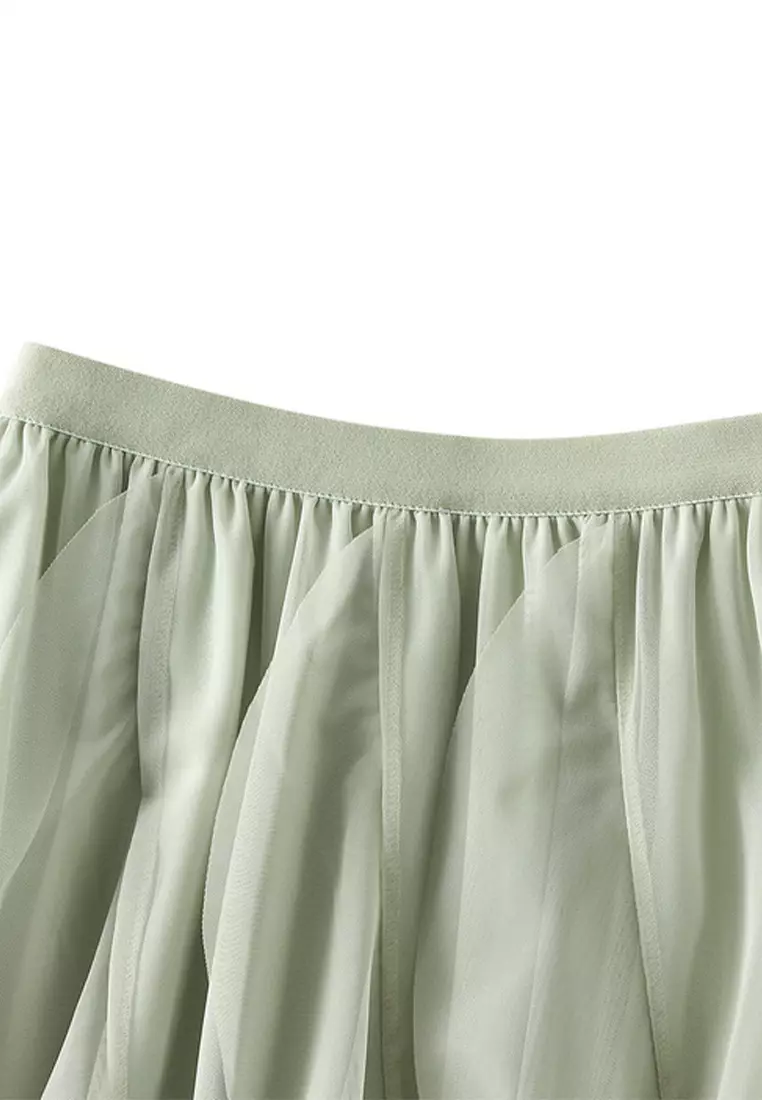 荷葉邊紗半身長裙 AF-D8808