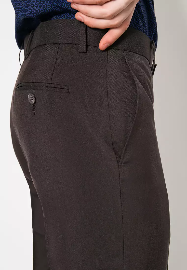 Johnwin - Celana Formal - Coklat - Slim Fit - F.964.010.102.C