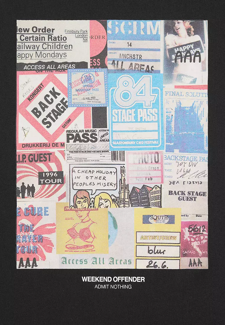 MENS BLACK PASSES GRAPHIC TEE