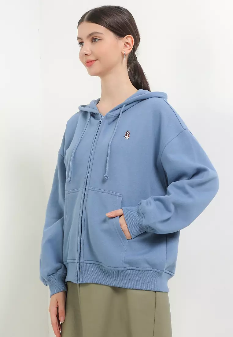 Jual Hush Puppies Poccha Oversized Hoodie Zipped Sweatshirt Original ...