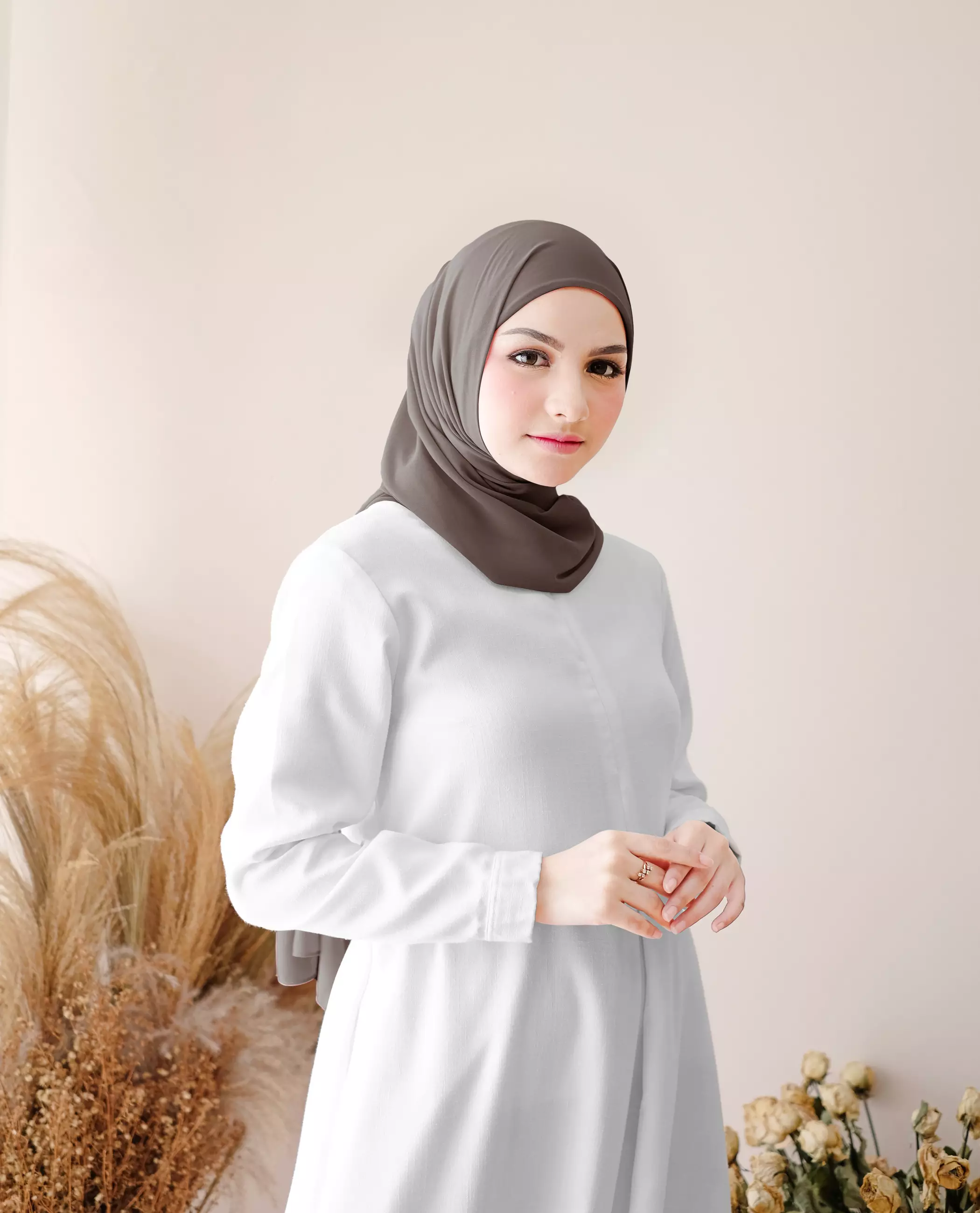 Pashmina Inner Instan 2in1 Ceruty Baby Doll - Brownie