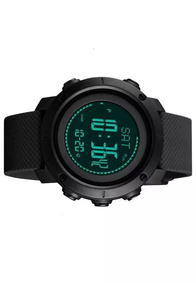 Jam Tangan Digital Sporty Pria Pedometer Calorie Compass Waterproof Strap Tali Material Silicone LL99 ORIGINAL
