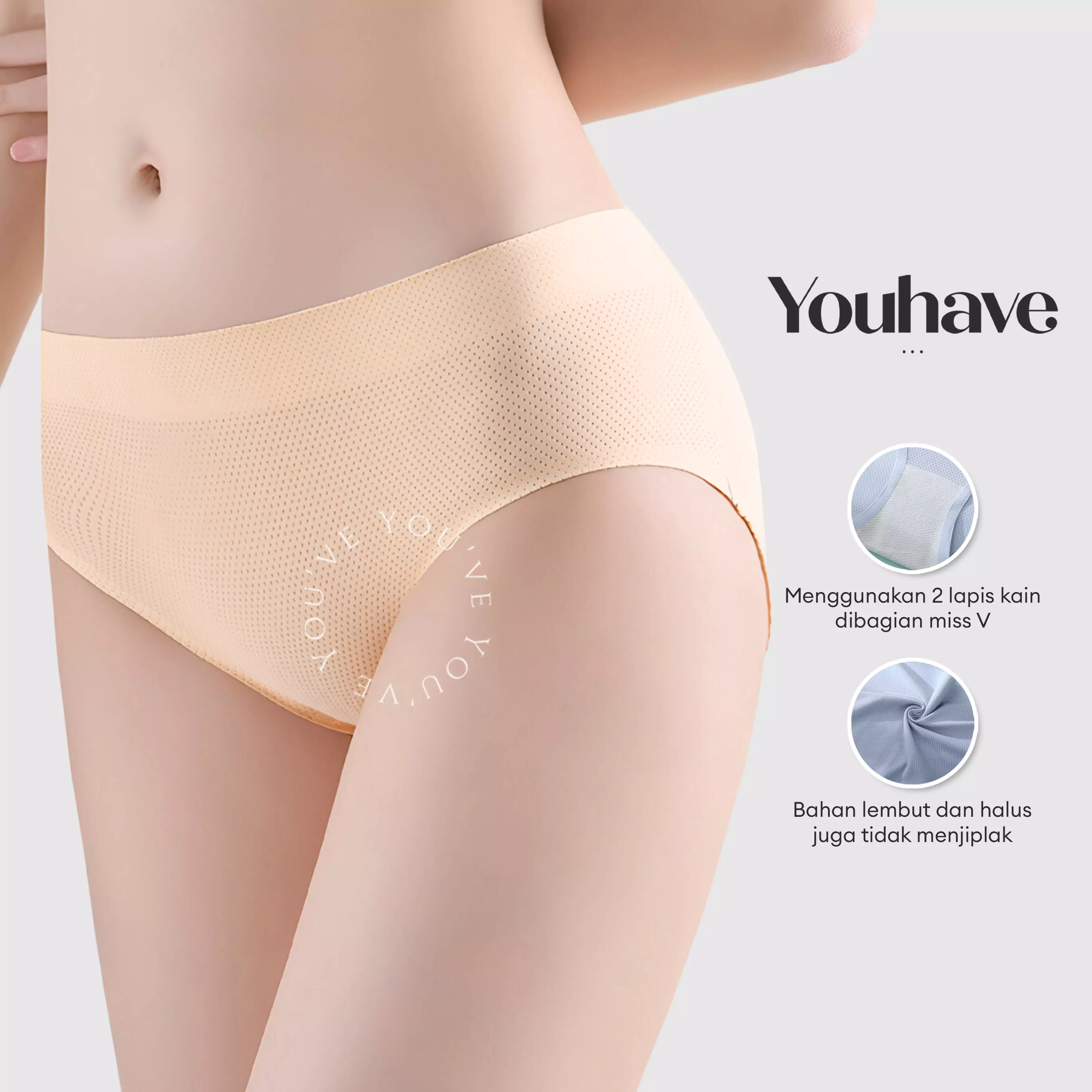 Youâ€™ve (YouHave) BELI 4 GRATIS 2 PCS Celana Dalam Seamless CD Seamless CD Wanita Seamless Panty CD 300063