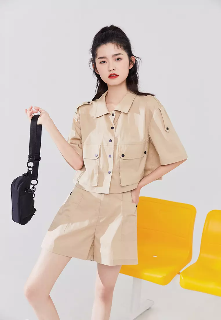 Linen Cropped Blouse