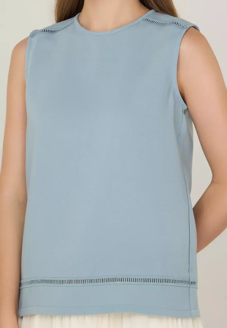 Ruella Sleeveless Top with Lace Trimming