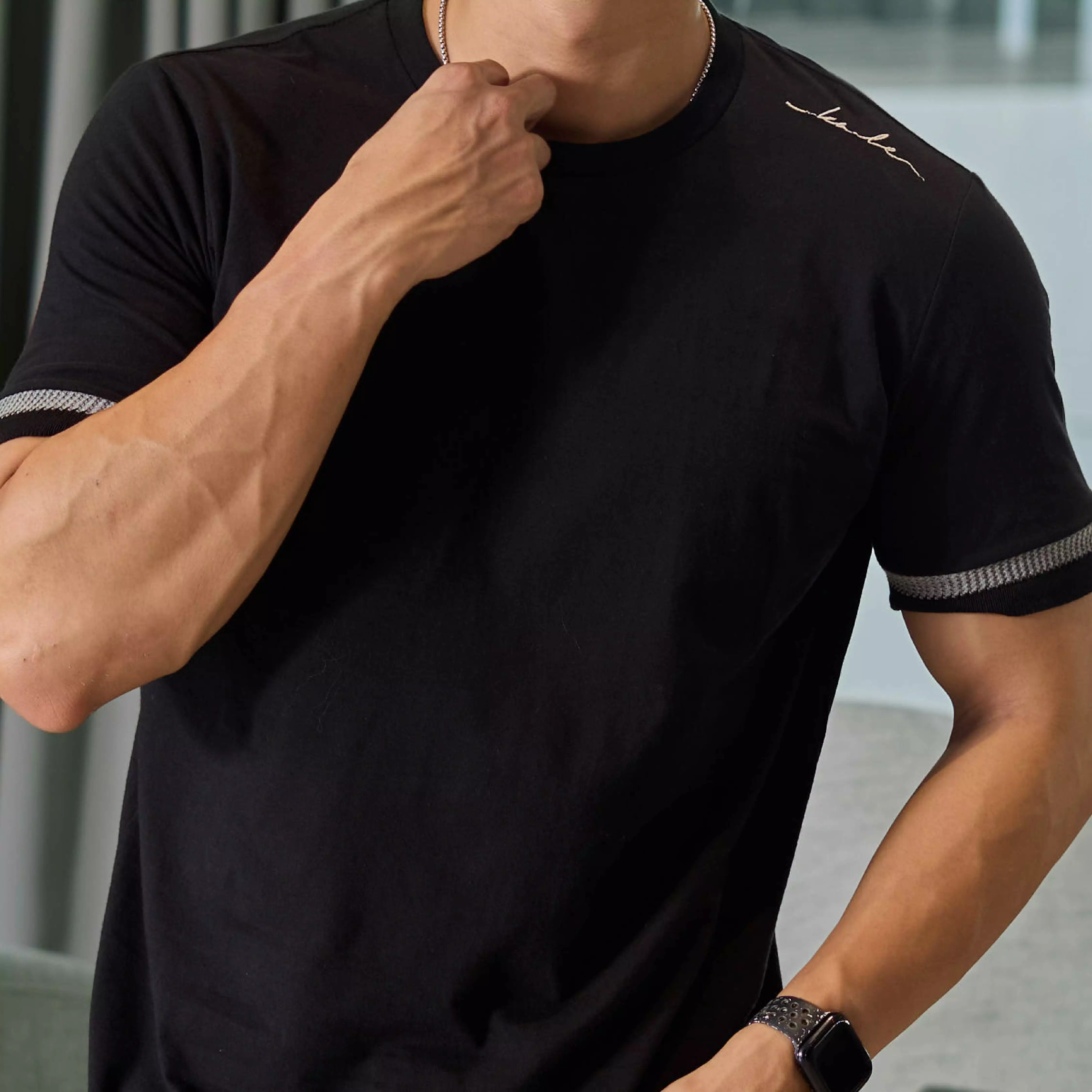 Kale T-shirt Denzel Black Men Casual Kaos Pendek Hitam Atasan Pria Original