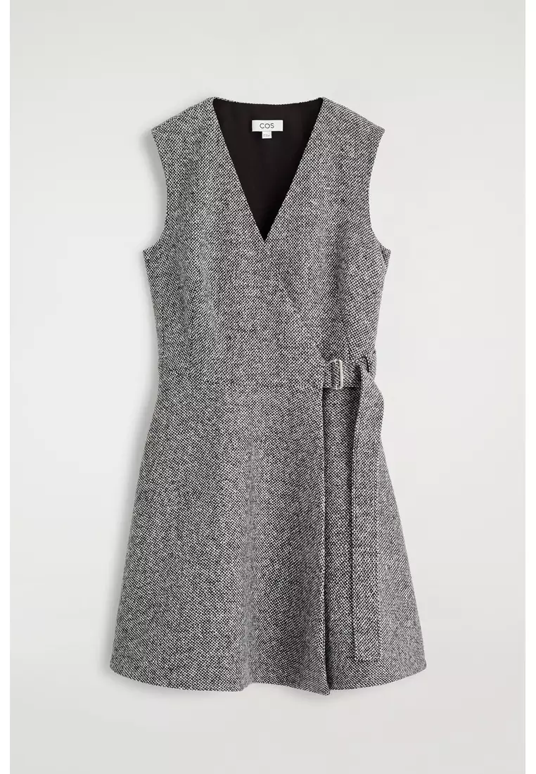 TWEED MINI WRAP DRESS