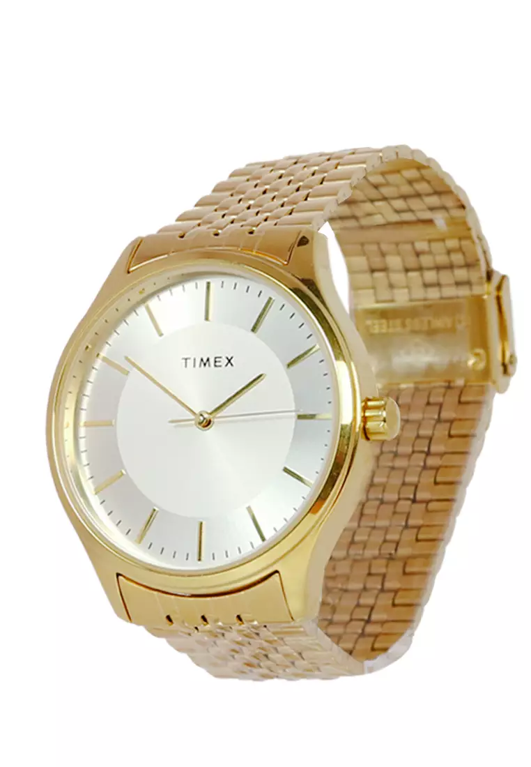 Timex Tg65-1 Series Gold Stainless Steel Analog Quartz Watch For Men TW00NTD32E