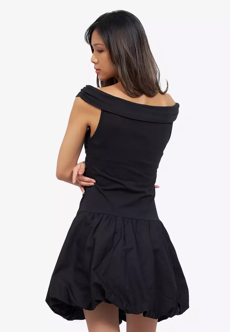 Off Shoulder Mini Balloon Dress