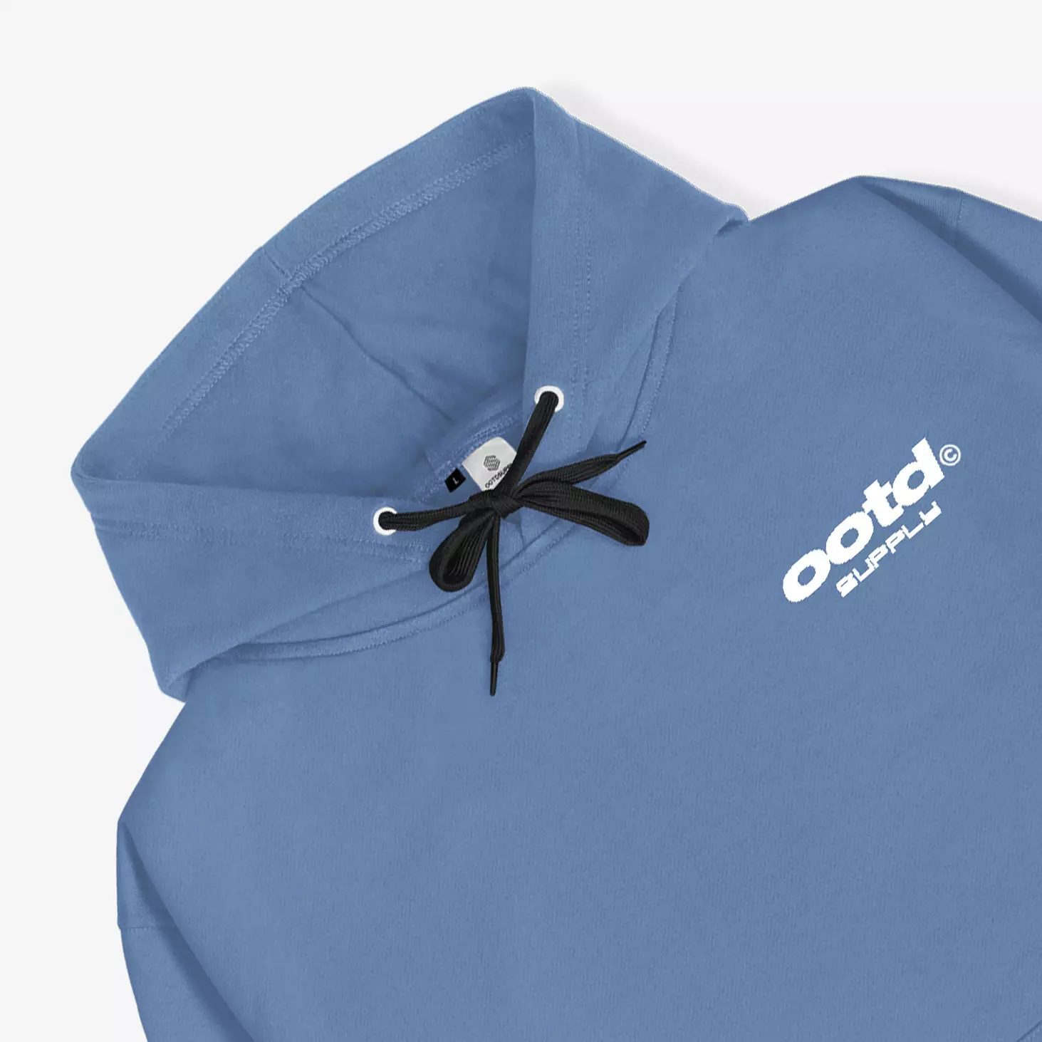 OOTDSUPPLY - Pullover Hoodie Minima Black & Steel Blue Colors | Pria & Wanita HD075