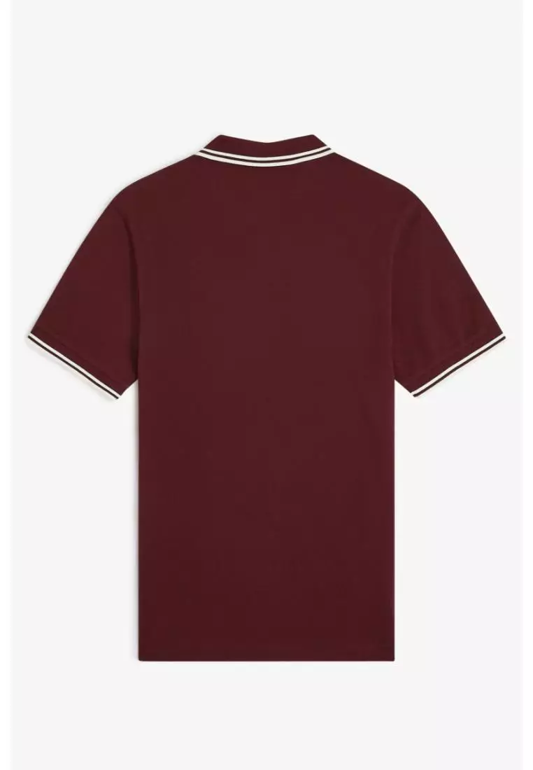 Fred Perry M3600 Twin Tipped Fred Perry Shirt (Oxblood / Ecru / Ecru)